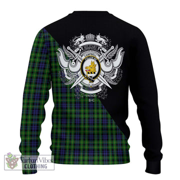 Campbell of Breadalbane Tartan Ugly Sweater with Family Crest and Military Logo Style