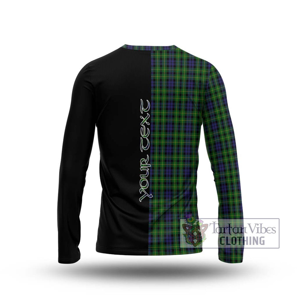 Campbell of Breadalbane Tartan Long Sleeve T-Shirt with Family Crest and Half Of Me Style - Tartanvibesclothing Shop