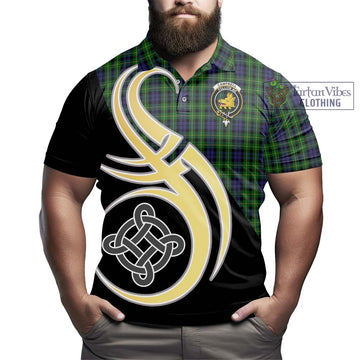 Campbell of Breadalbane Tartan Polo Shirt with Family Crest and Celtic Symbol Style