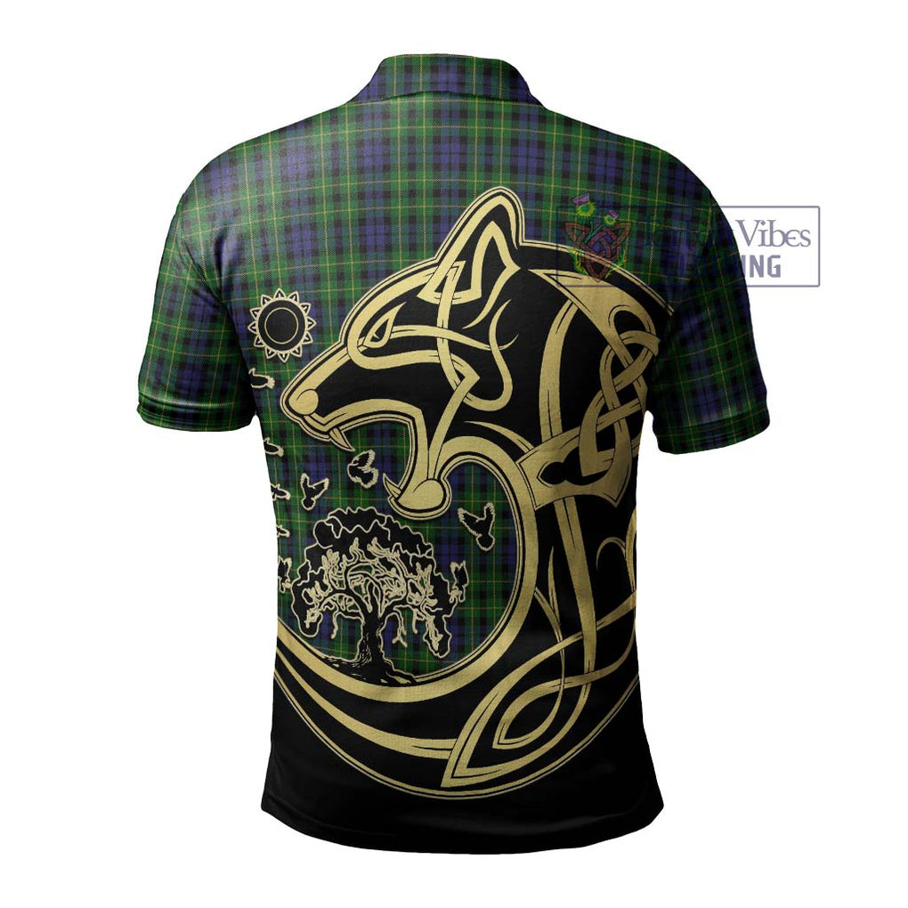 Campbell of Breadalbane Tartan Polo Shirt with Family Crest Celtic Wolf Style - Tartanvibesclothing Shop