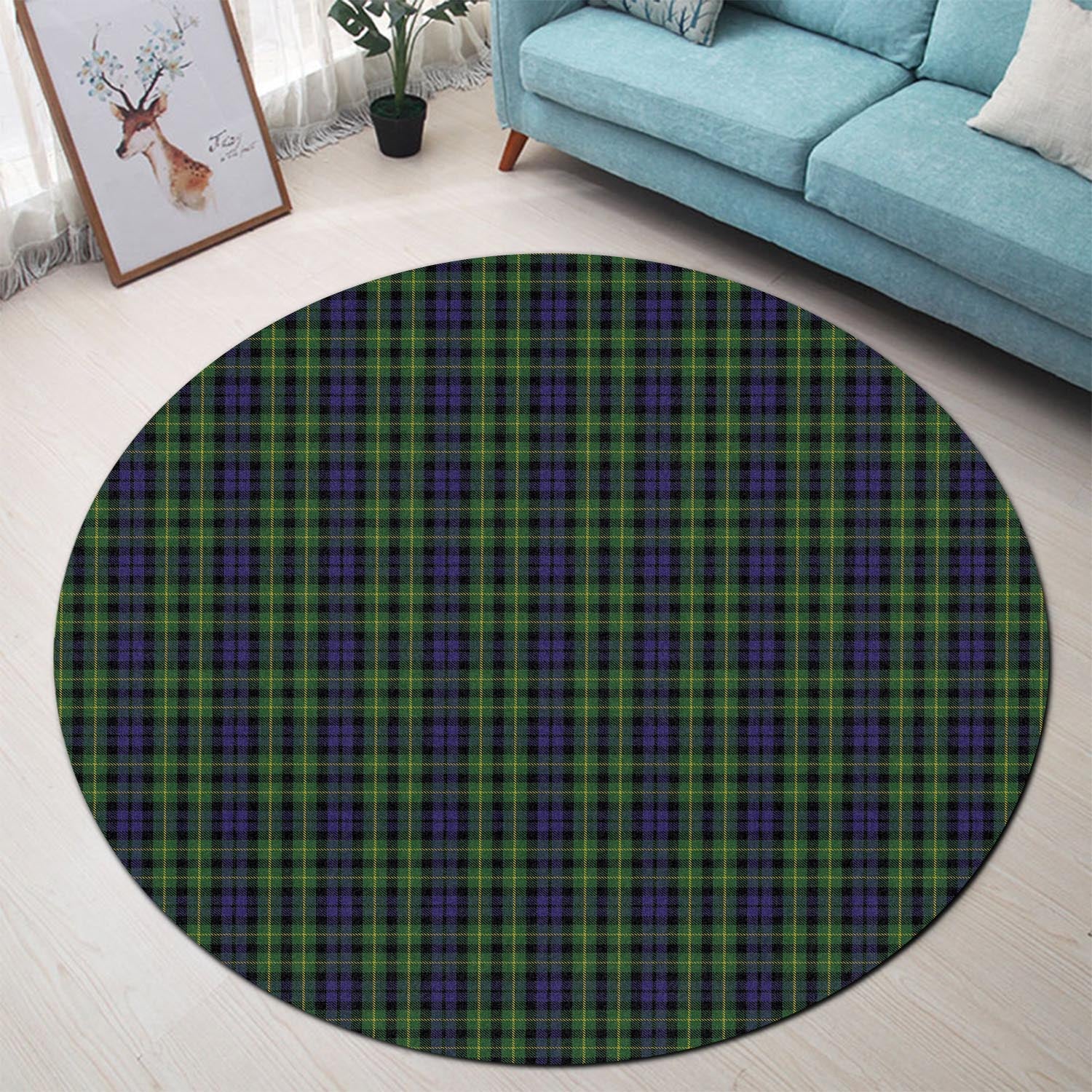 Campbell of Breadalbane Tartan Round Rug - Tartanvibesclothing