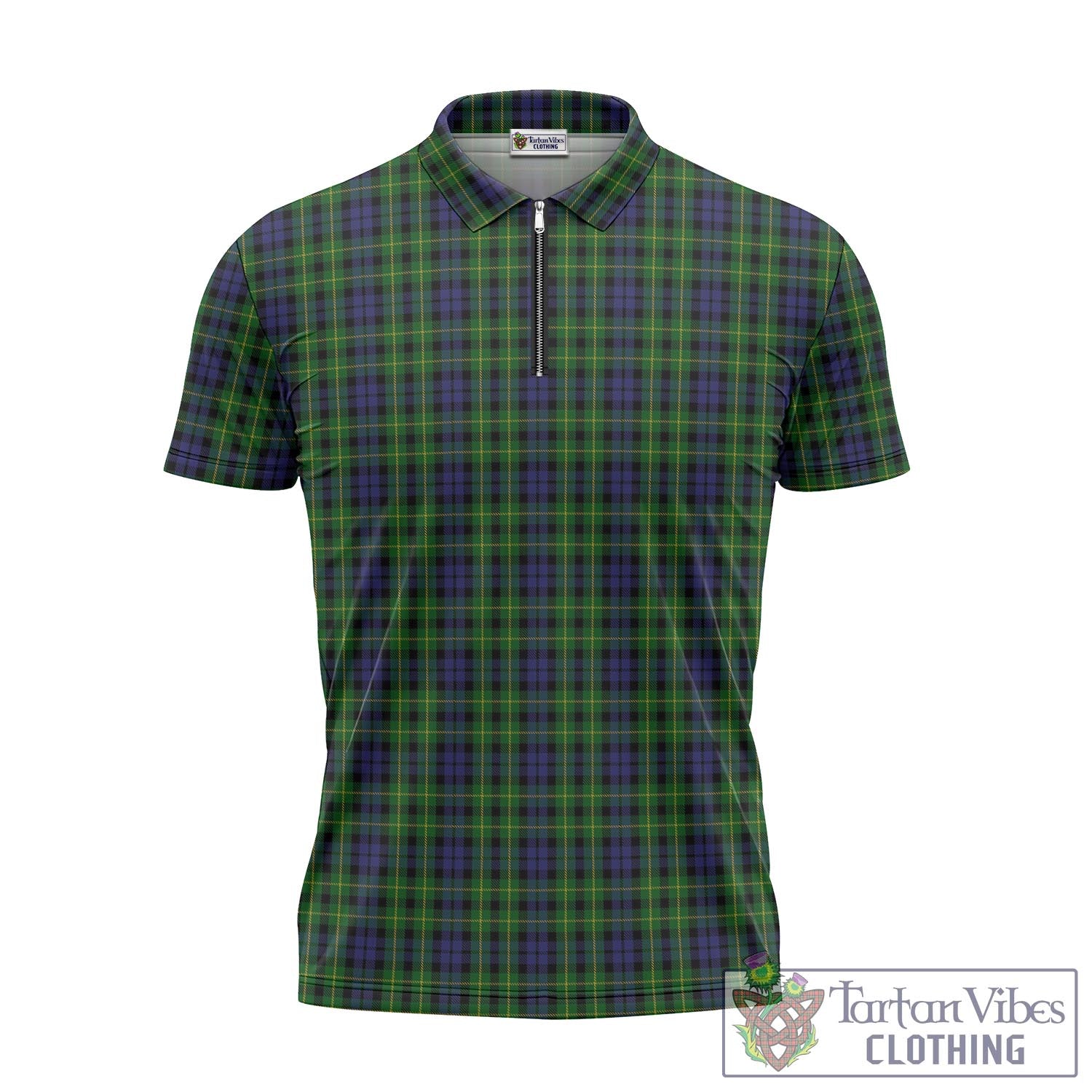 Tartan Vibes Clothing Campbell of Breadalbane Tartan Zipper Polo Shirt