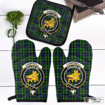 Campbell of Breadalbane Tartan Combo Oven Mitt & Pot-Holder with Family Crest