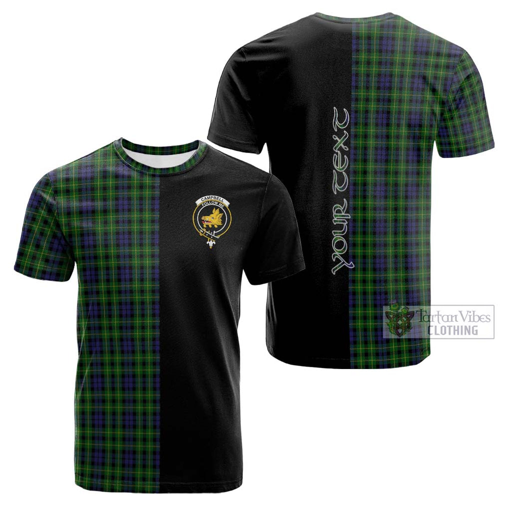 Tartan Vibes Clothing Campbell of Breadalbane Tartan Cotton T-shirt with Family Crest and Half Of Me Style