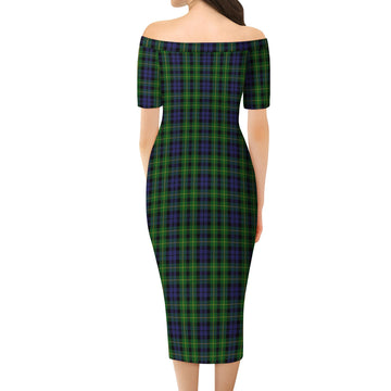 Campbell of Breadalbane Tartan Off Shoulder Lady Dress