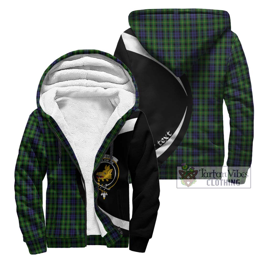 Campbell of Breadalbane Tartan Sherpa Hoodie with Family Crest Circle Style Unisex - Tartan Vibes Clothing