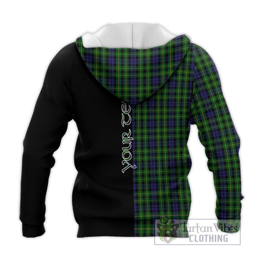 Campbell of Breadalbane Tartan Knitted Hoodie with Family Crest and Half Of Me Style - Tartanvibesclothing Shop