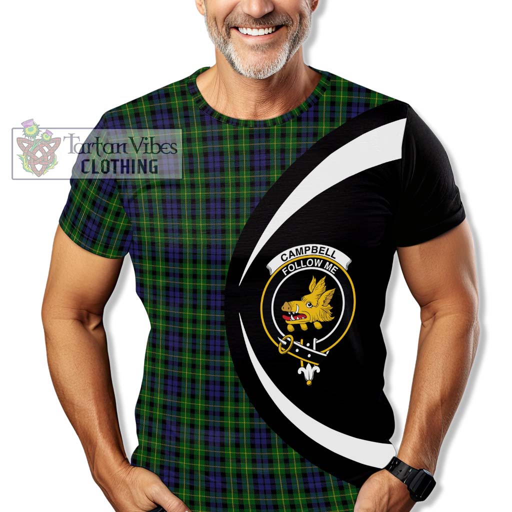 Tartan Vibes Clothing Campbell of Breadalbane Tartan T-Shirt with Family Crest Circle Style