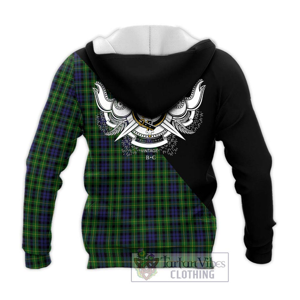 Campbell of Breadalbane Tartan Knitted Hoodie with Family Crest and Military Logo Style - Tartanvibesclothing Shop