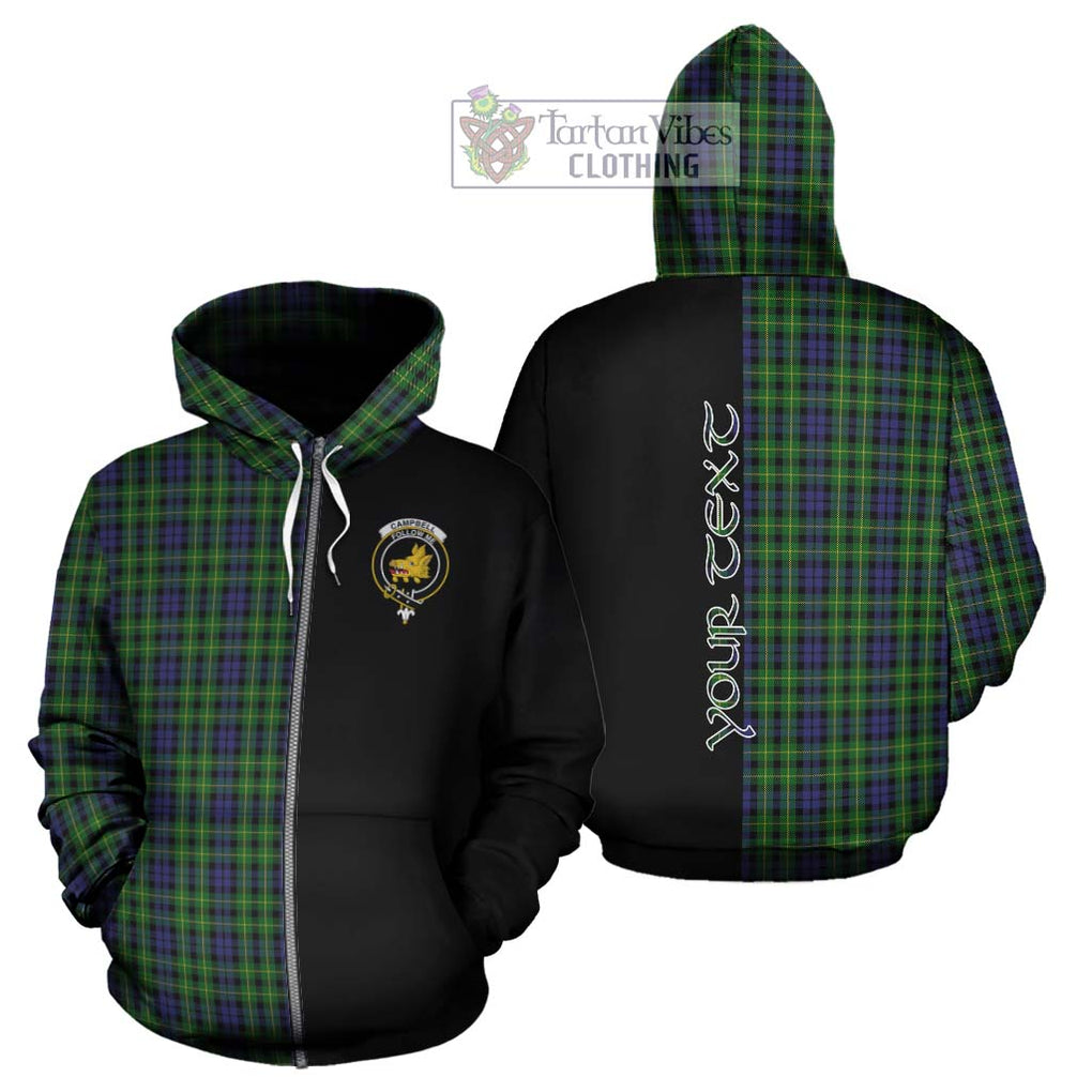 Campbell of Breadalbane Tartan Hoodie with Family Crest and Half Of Me Style - Tartanvibesclothing Shop