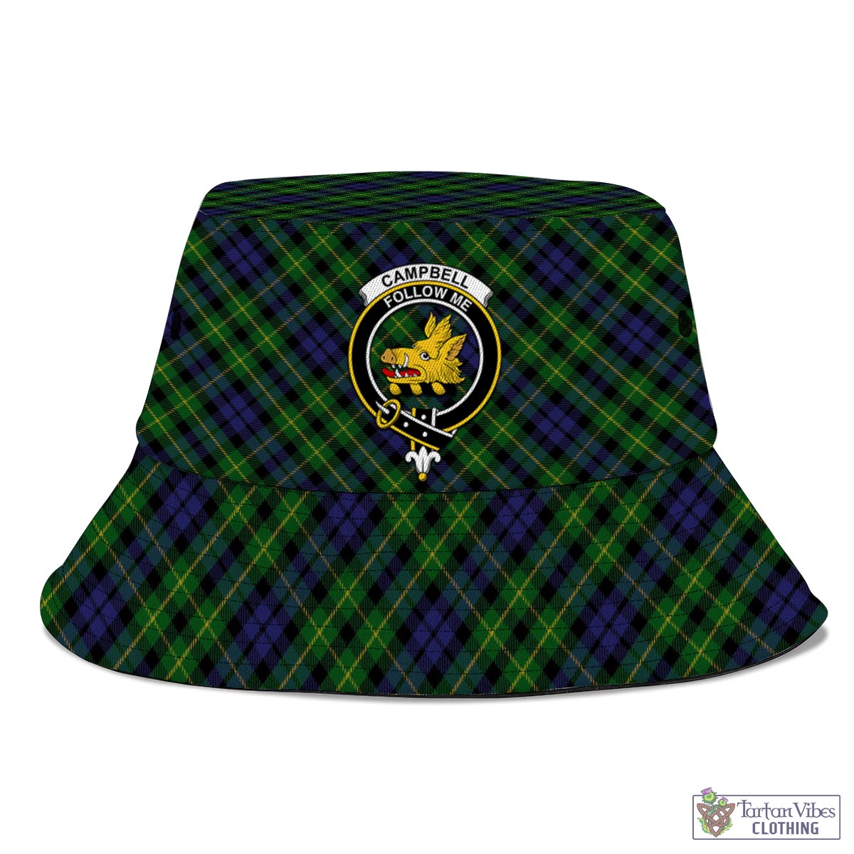 Tartan Vibes Clothing Campbell of Breadalbane Tartan Bucket Hat with Family Crest