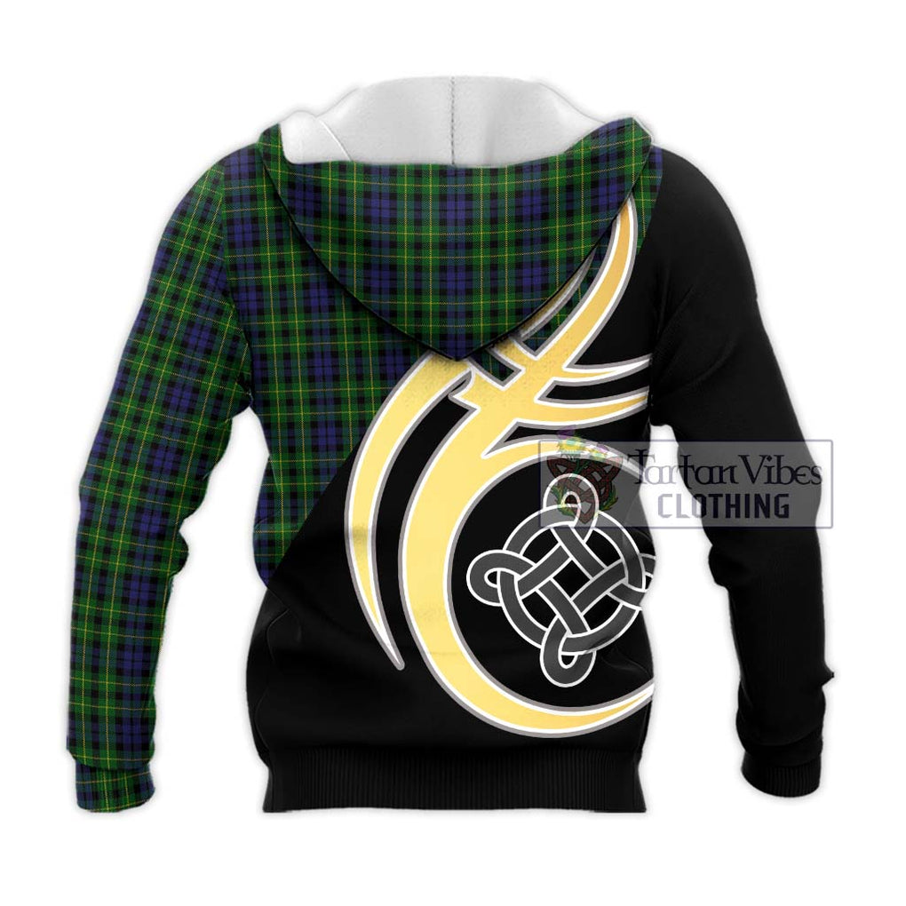 Campbell of Breadalbane Tartan Knitted Hoodie with Family Crest and Celtic Symbol Style - Tartan Vibes Clothing