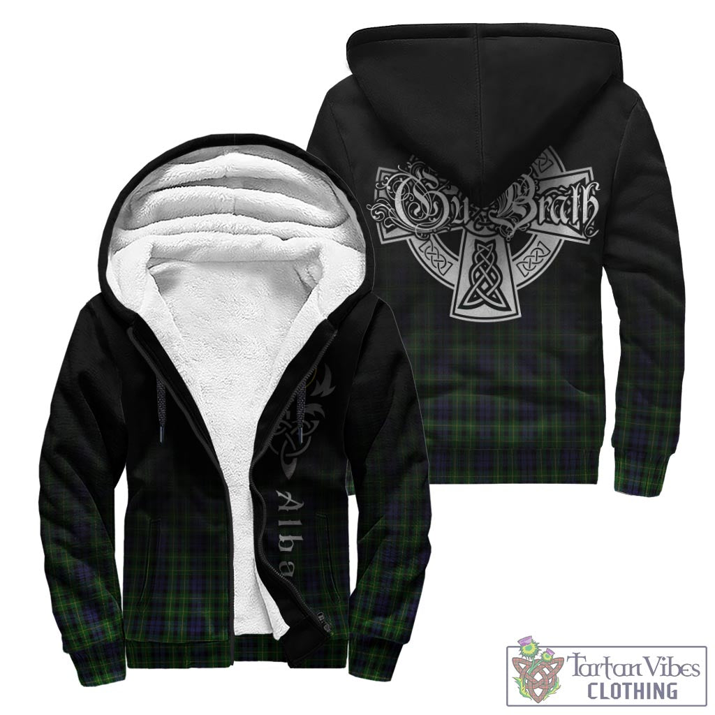 Tartan Vibes Clothing Campbell of Breadalbane Tartan Sherpa Hoodie Featuring Alba Gu Brath Family Crest Celtic Inspired