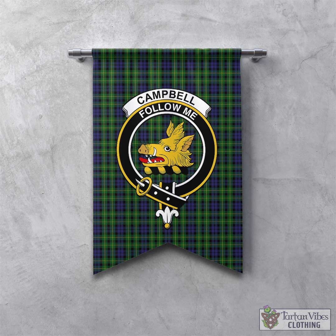 Tartan Vibes Clothing Campbell of Breadalbane Tartan Gonfalon, Tartan Banner with Family Crest