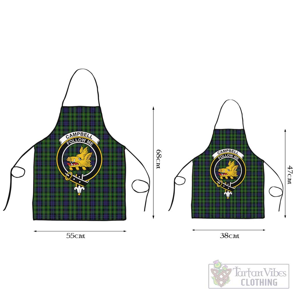 Campbell of Breadalbane Tartan Apron with Family Crest Black L 55x68 cm - Tartan Vibes Clothing