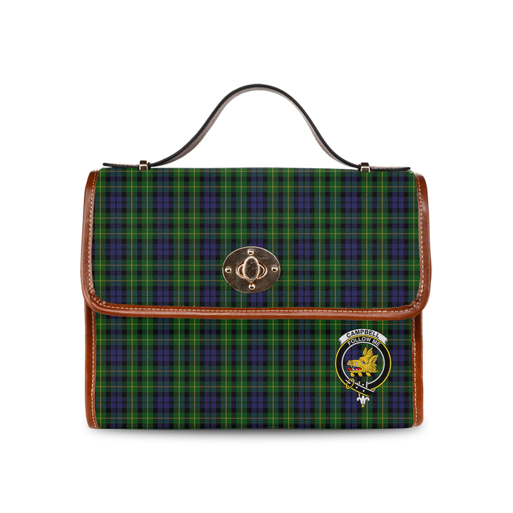 campbell-of-breadalbane-tartan-leather-strap-waterproof-canvas-bag-with-family-crest