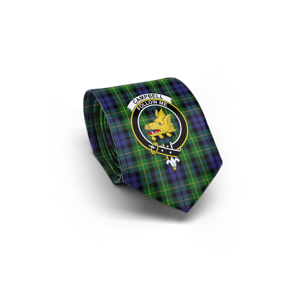 Campbell of Breadalbane Tartan Classic Necktie with Family Crest - Tartan Vibes Clothing