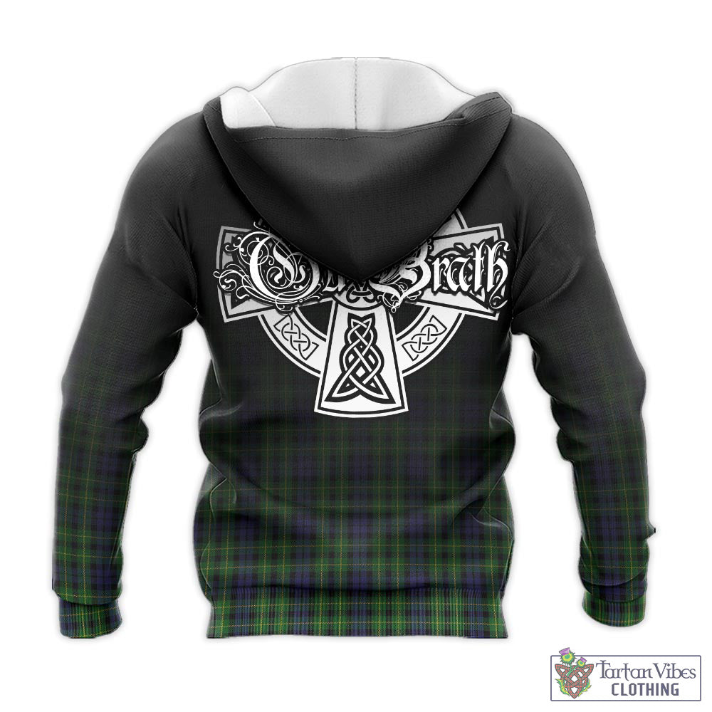 Tartan Vibes Clothing Campbell of Breadalbane Tartan Knitted Hoodie Featuring Alba Gu Brath Family Crest Celtic Inspired