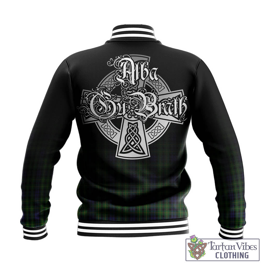 Tartan Vibes Clothing Campbell of Breadalbane Tartan Baseball Jacket Featuring Alba Gu Brath Family Crest Celtic Inspired