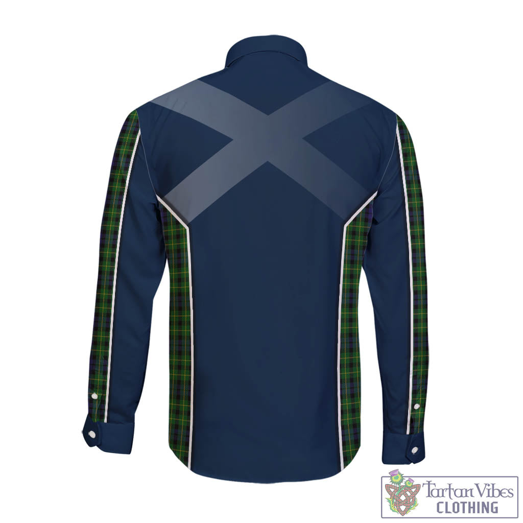 Tartan Vibes Clothing Campbell of Breadalbane Tartan Long Sleeve Button Up Shirt with Family Crest and Lion Rampant Vibes Sport Style