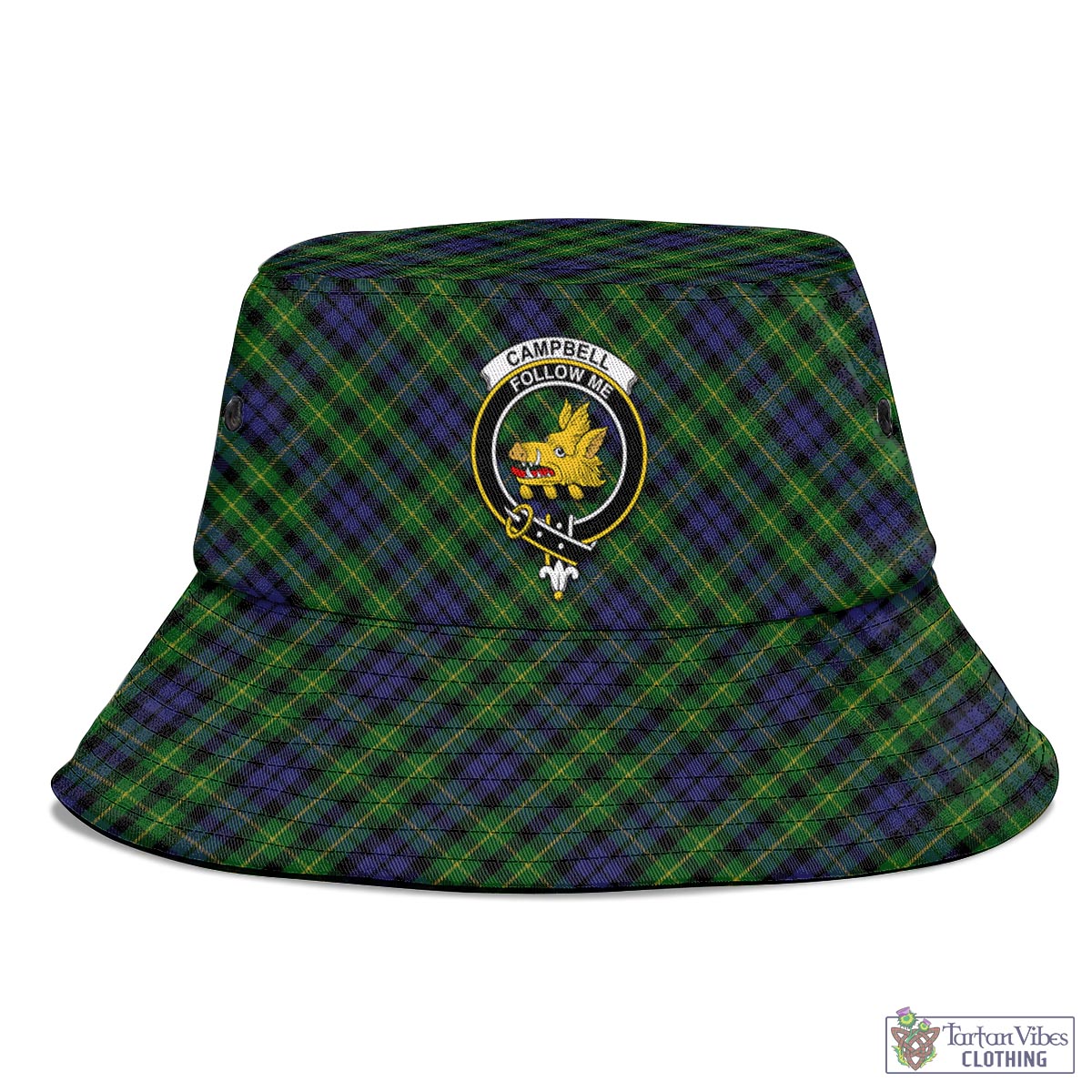 Tartan Vibes Clothing Campbell of Breadalbane Tartan Bucket Hat with Family Crest