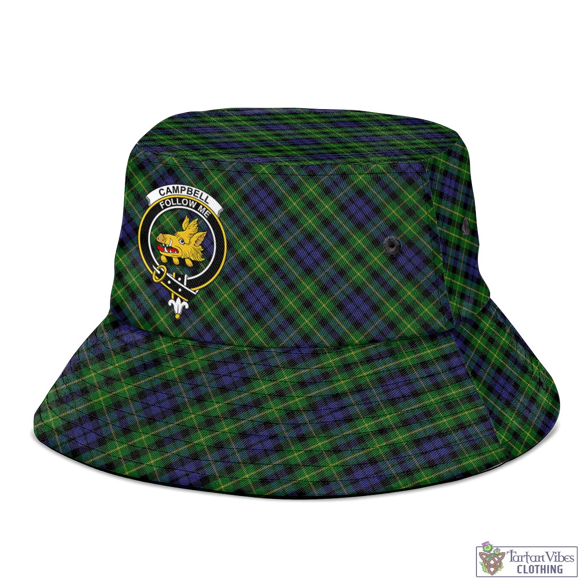 Tartan Vibes Clothing Campbell of Breadalbane Tartan Bucket Hat with Family Crest