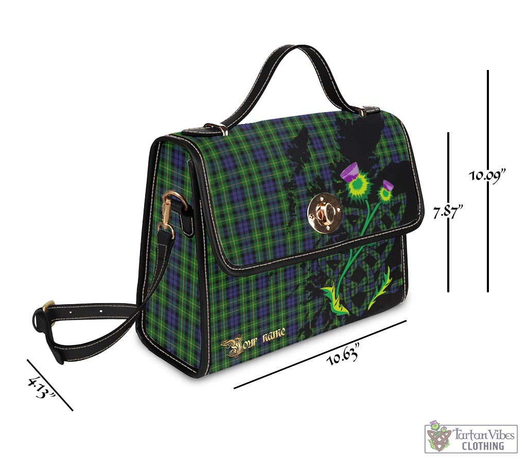 Tartan Vibes Clothing Campbell of Breadalbane Tartan Waterproof Canvas Bag with Scotland Map and Thistle Celtic Accents