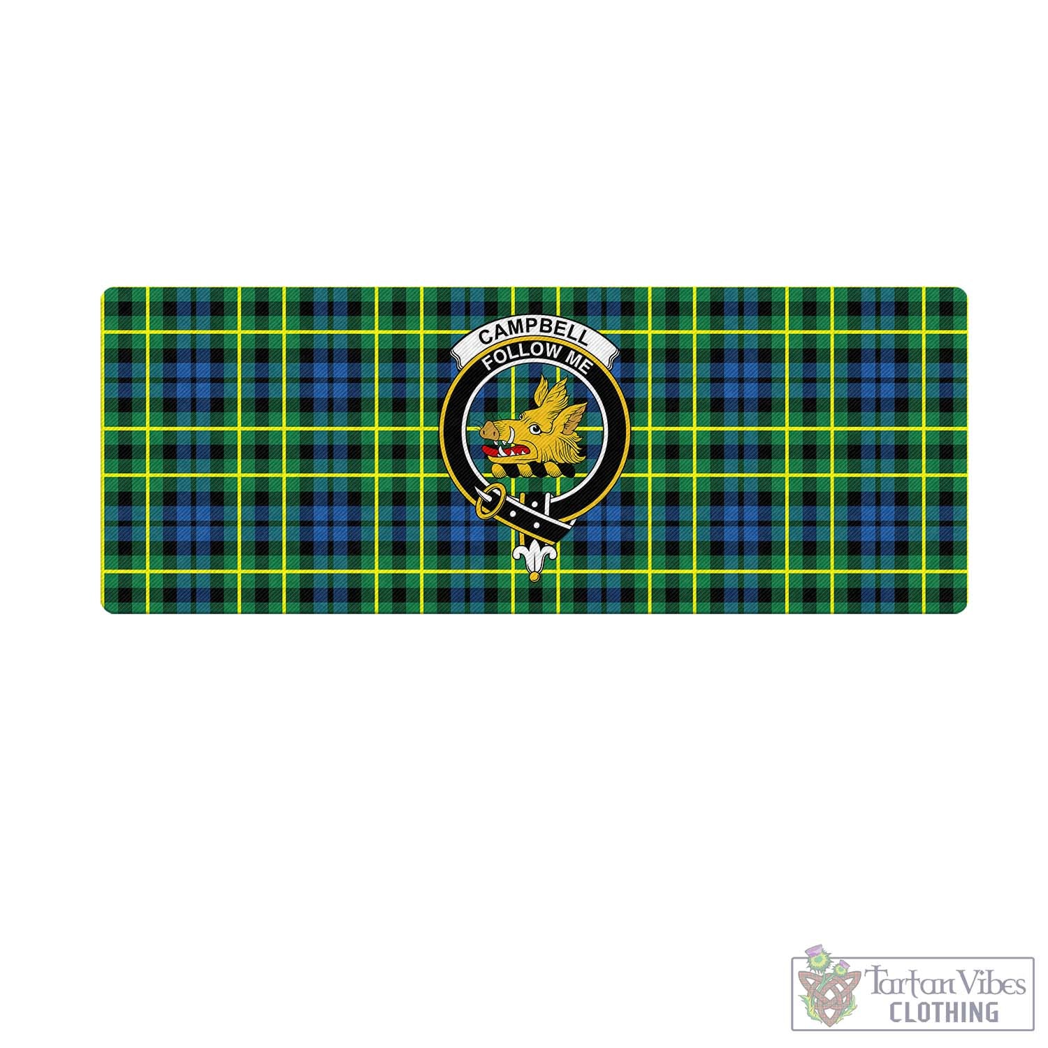 Tartan Vibes Clothing Campbell of Breadalbane Ancient Tartan Mouse Pad with Family Crest