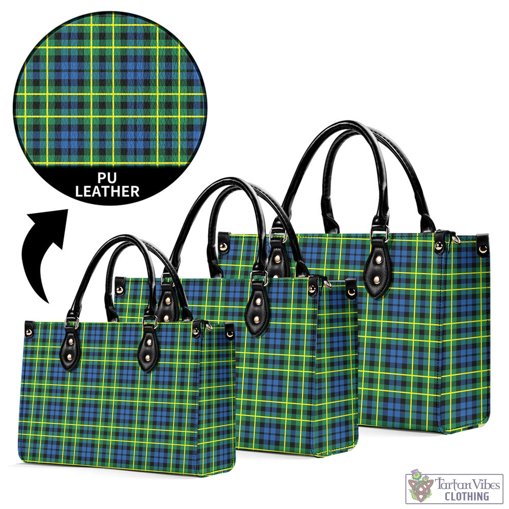 Tartan Vibes Clothing Campbell of Breadalbane Ancient Tartan Luxury Leather Handbags