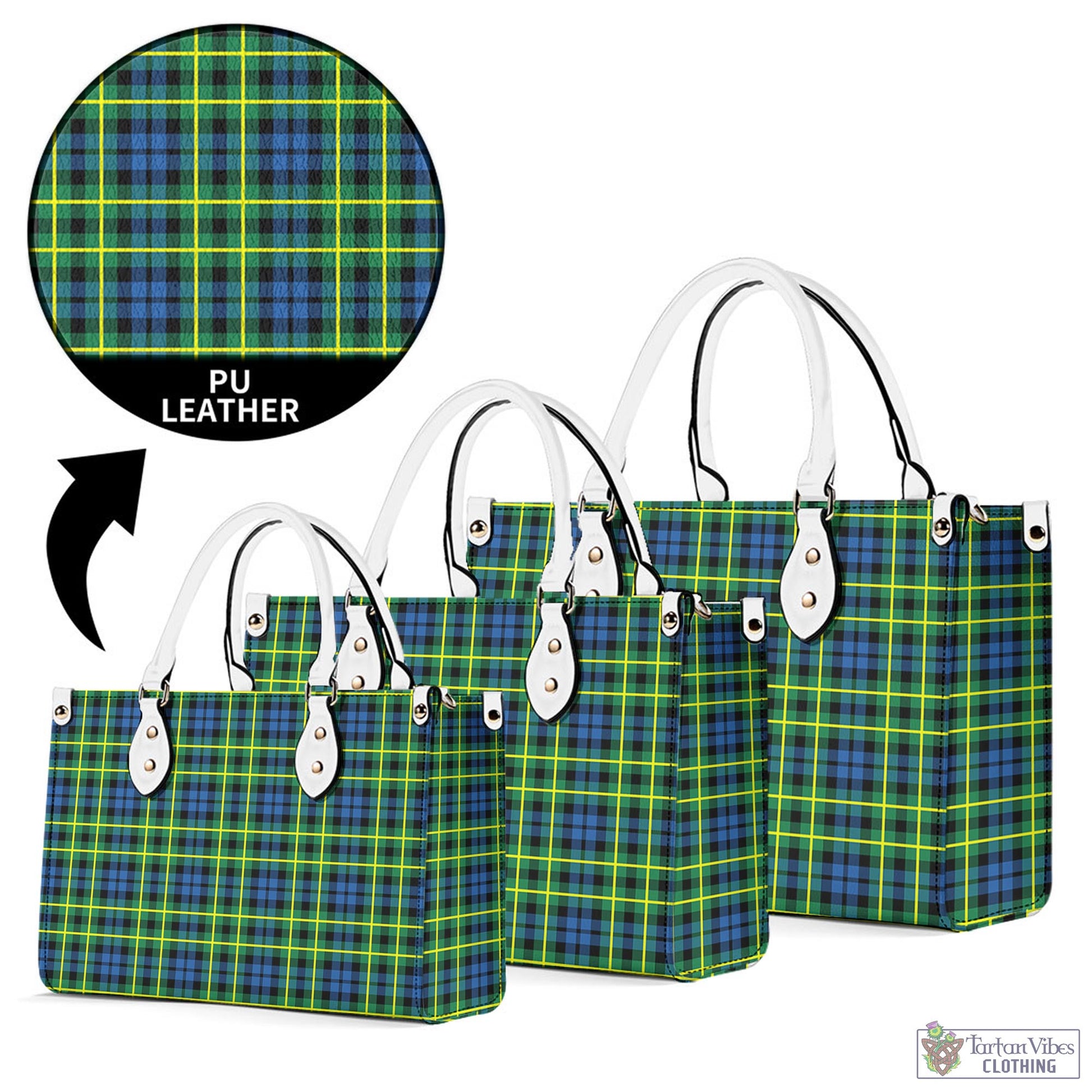 Tartan Vibes Clothing Campbell of Breadalbane Ancient Tartan Luxury Leather Handbags