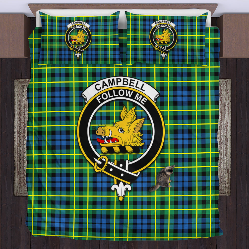 Campbell of Breadalbane Ancient Tartan Bedding Set with Family Crest US Bedding Set - Tartan Vibes Clothing