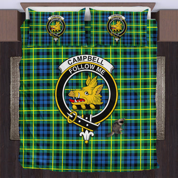 Campbell of Breadalbane Ancient Tartan Bedding Set with Family Crest