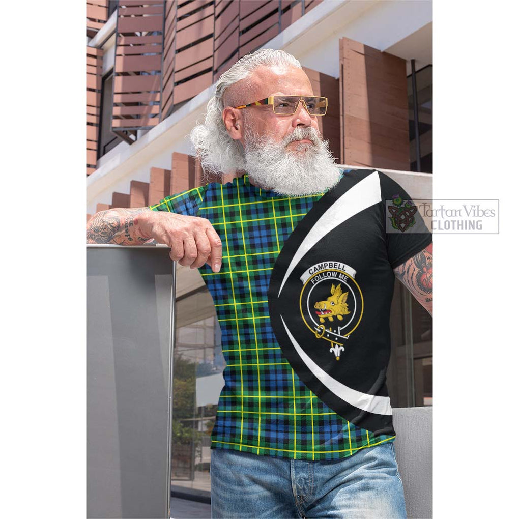 Tartan Vibes Clothing Campbell of Breadalbane Ancient Tartan Cotton T-shirt with Family Crest Circle Style