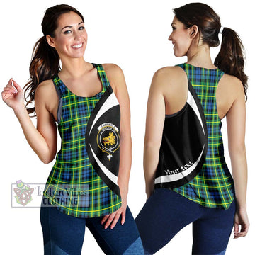 Campbell of Breadalbane Ancient Tartan Women's Racerback Tanks with Family Crest Circle Style