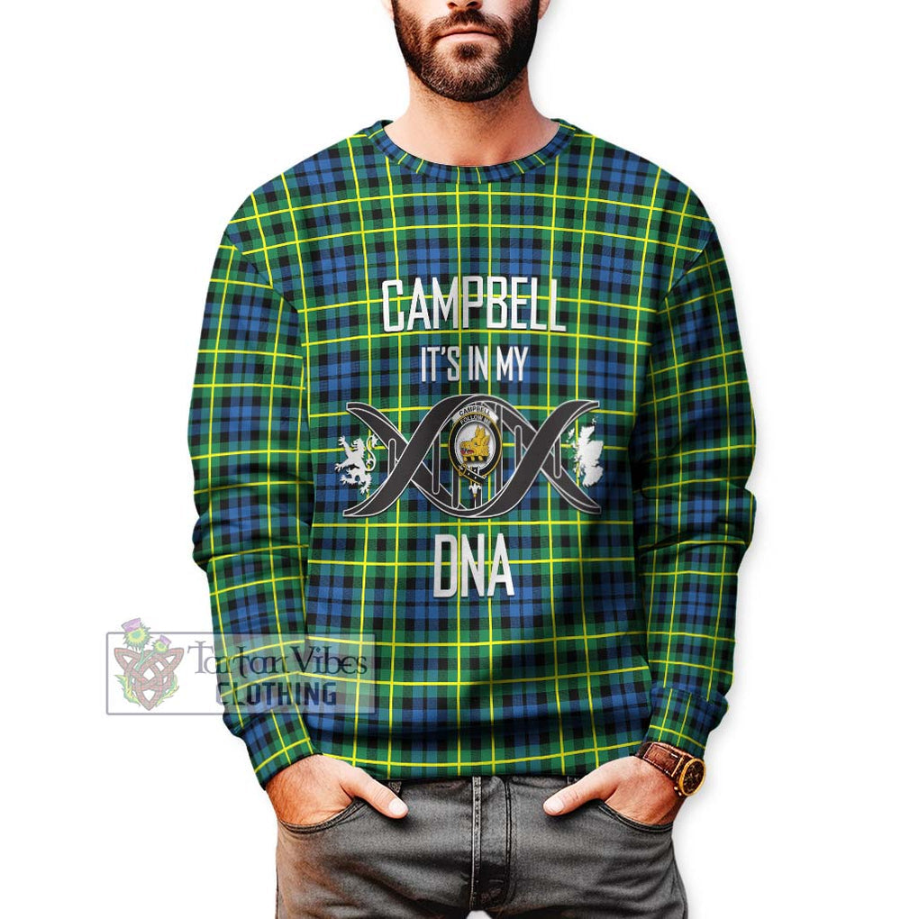 Campbell of Breadalbane Ancient Tartan Sweatshirt with Family Crest DNA In Me Style Unisex - Tartanvibesclothing Shop