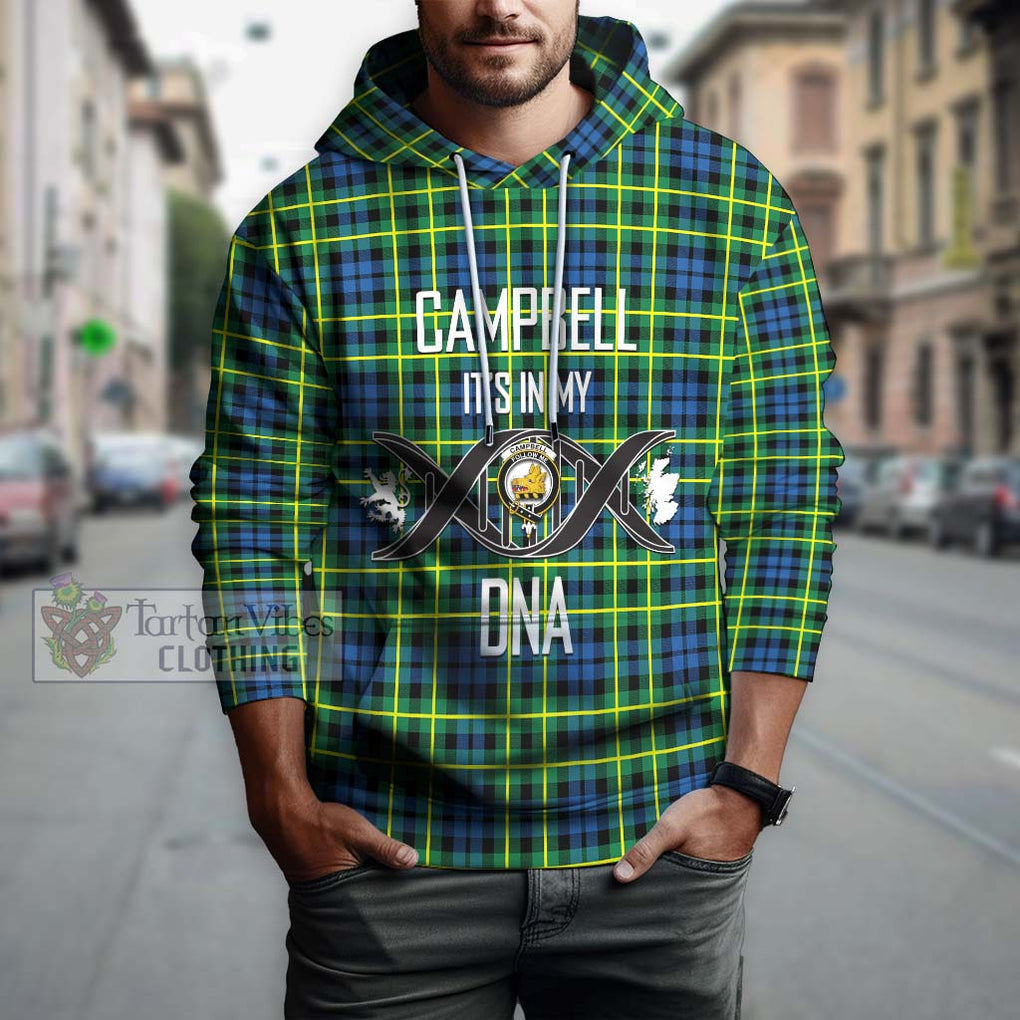 Campbell of Breadalbane Ancient Tartan Hoodie with Family Crest DNA In Me Style Pullover Hoodie - Tartanvibesclothing Shop