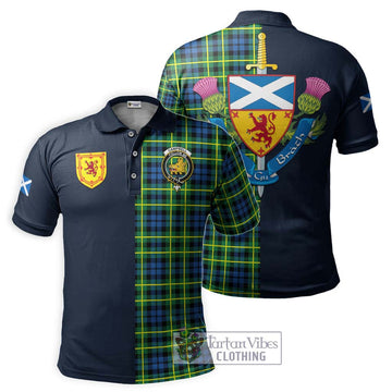 Campbell of Breadalbane Ancient Tartan Polo Shirt Alba with Scottish Lion Royal Arm Half Style