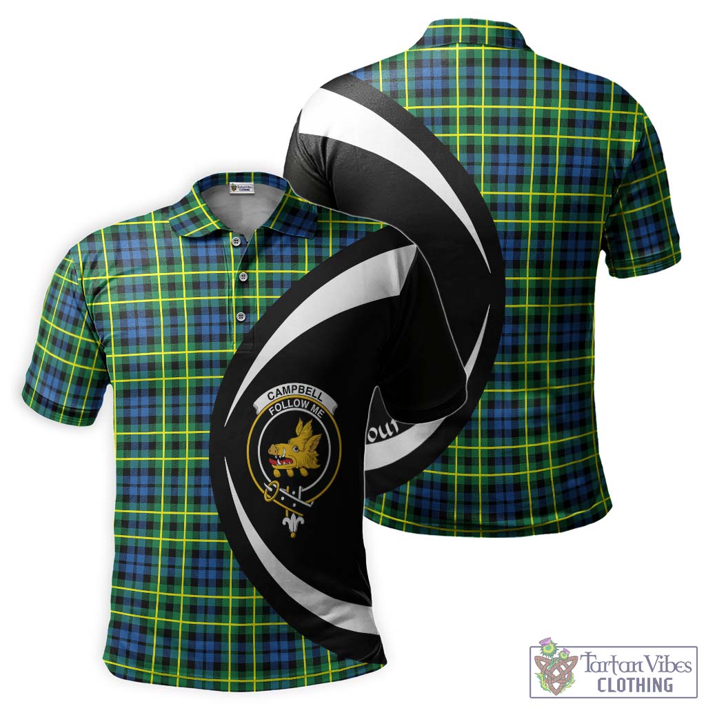 Campbell of Breadalbane Ancient Tartan Men's Polo Shirt with Family Crest Circle Style Kid - Tartan Vibes Clothing