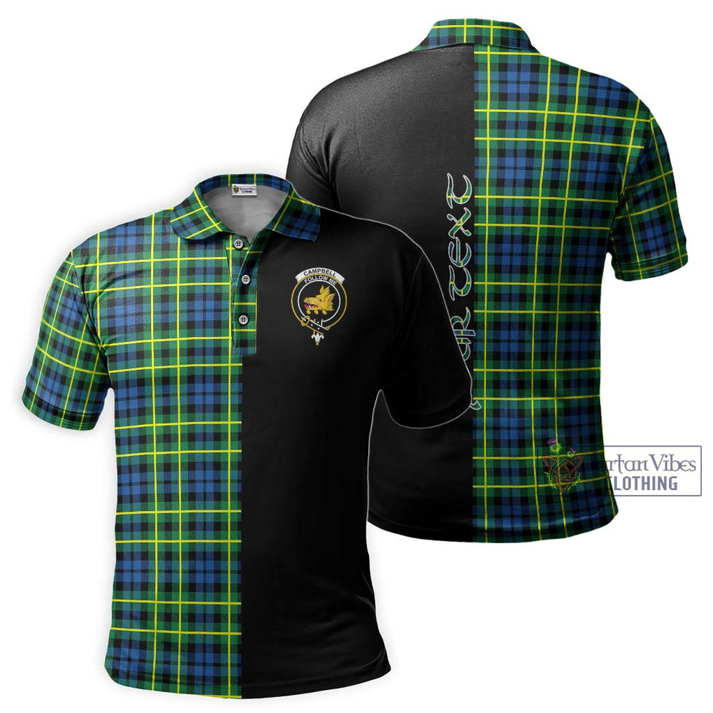 Campbell of Breadalbane Ancient Tartan Polo Shirt with Family Crest and Half Of Me Style Kid - Tartanvibesclothing Shop