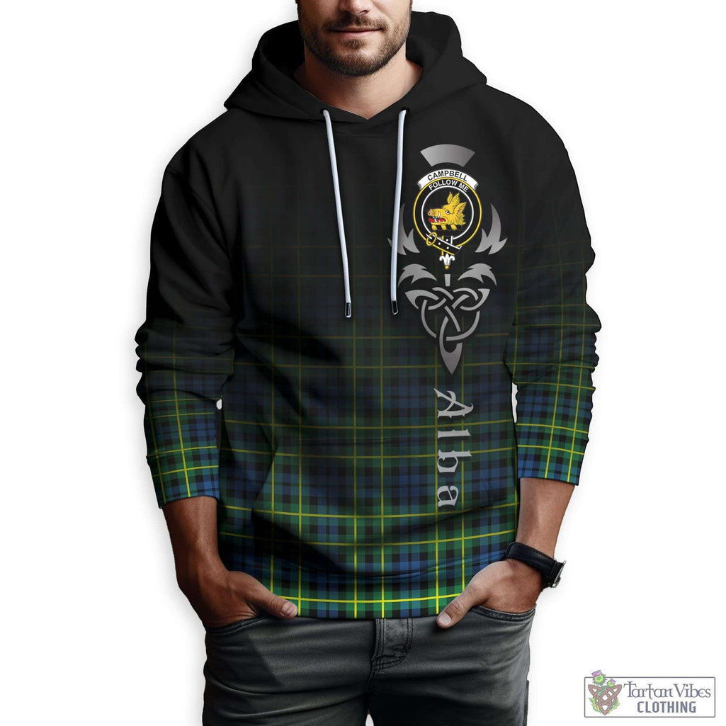 Tartan Vibes Clothing Campbell of Breadalbane Ancient Tartan Hoodie Featuring Alba Gu Brath Family Crest Celtic Inspired