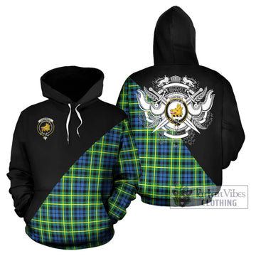 Campbell of Breadalbane Ancient Tartan Hoodie with Family Crest and Military Logo Style