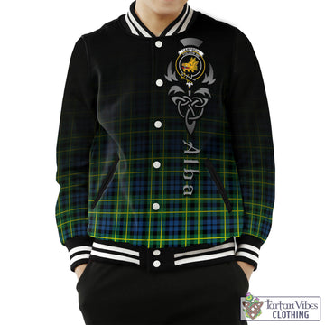 Campbell of Breadalbane Ancient Tartan Baseball Jacket Featuring Alba Gu Brath Family Crest Celtic Inspired