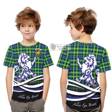 Campbell of Breadalbane Ancient Tartan Kid T-Shirt with Alba Gu Brath Regal Lion Emblem