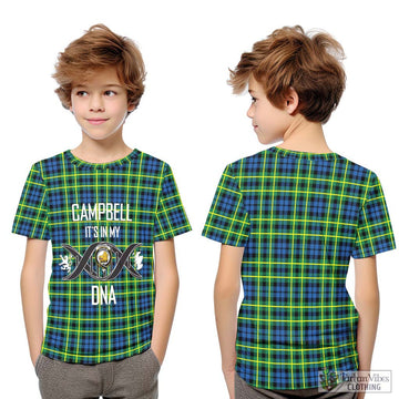 Campbell of Breadalbane Ancient Tartan Kid T-Shirt with Family Crest DNA In Me Style