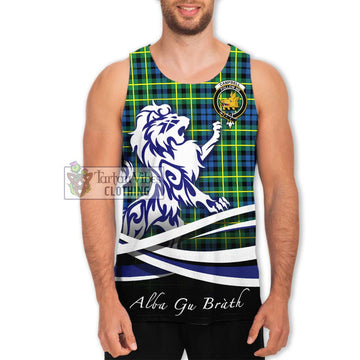 Campbell of Breadalbane Ancient Tartan Men's Tank Top with Alba Gu Brath Regal Lion Emblem