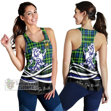 Campbell of Breadalbane Ancient Tartan Women's Racerback Tanks with Alba Gu Brath Regal Lion Emblem