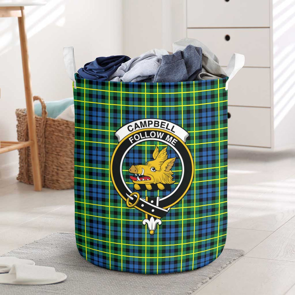 Campbell of Breadalbane Ancient Tartan Laundry Basket with Family Crest One Size - Tartanvibesclothing Shop