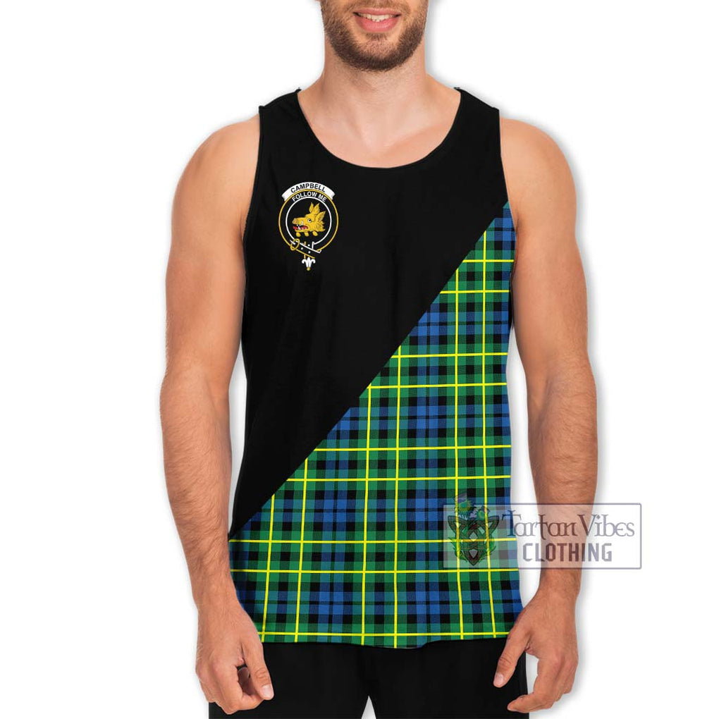 Campbell of Breadalbane Ancient Tartan Men's Tank Top with Family Crest and Military Logo Style Men - Tartanvibesclothing Shop