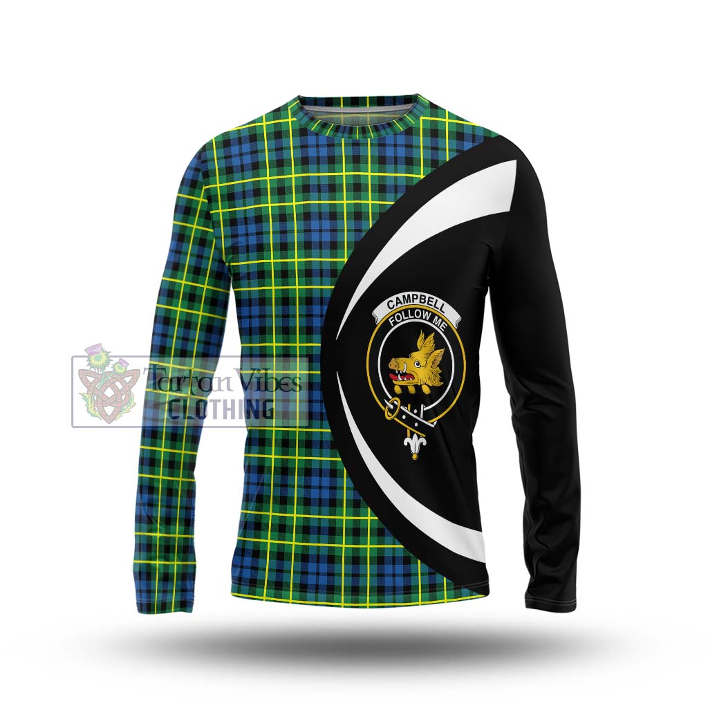 Campbell of Breadalbane Ancient Tartan Long Sleeve T-Shirt with Family Crest Circle Style Unisex - Tartan Vibes Clothing