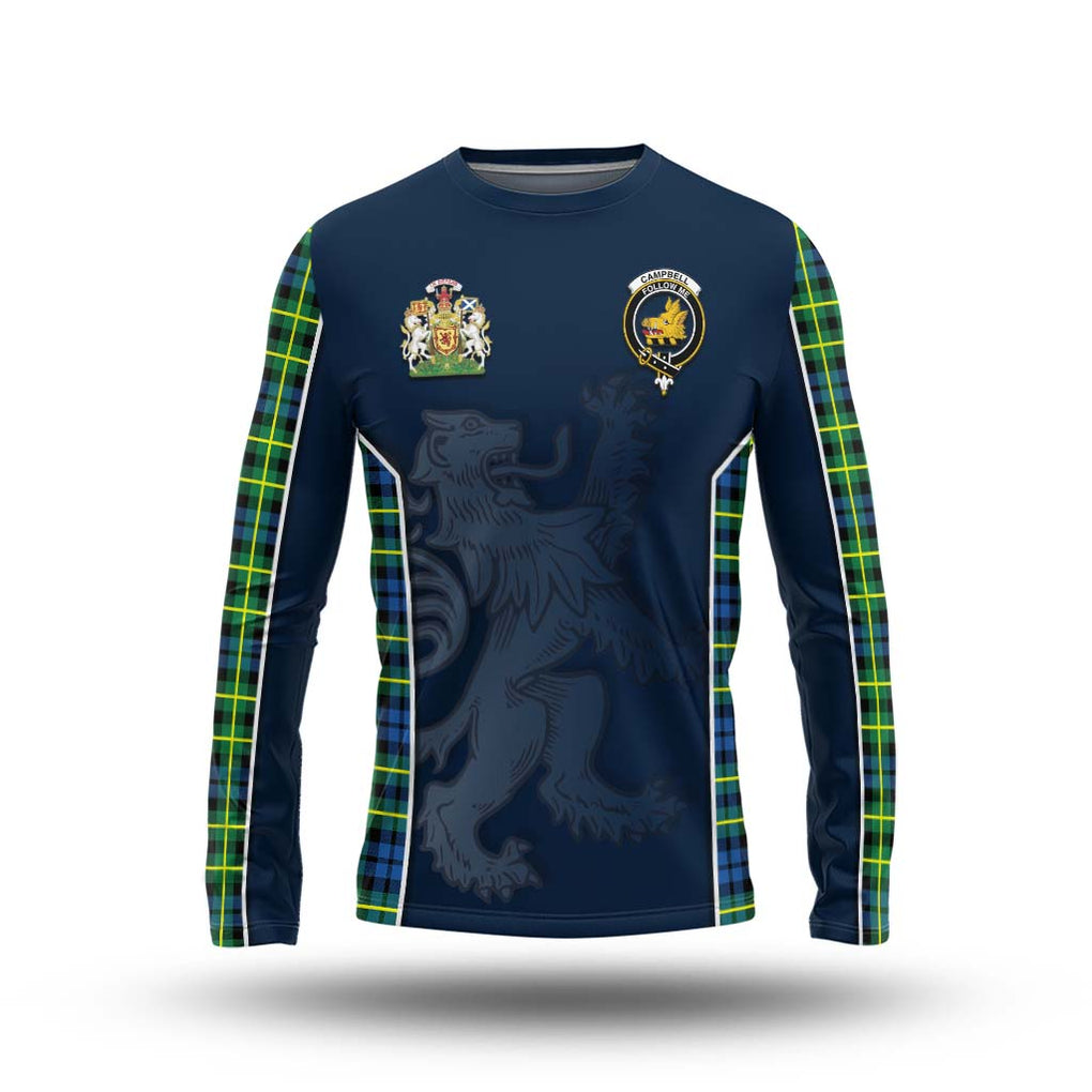 Campbell of Breadalbane Ancient Tartan Long Sleeve T-Shirt with Family Crest and Lion Rampant Vibes Sport Style Unisex - Tartan Vibes Clothing